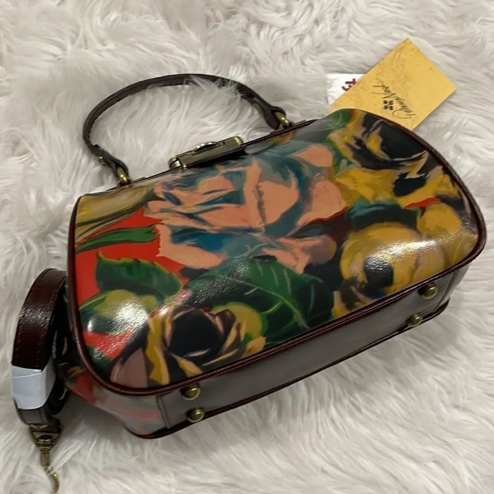 PATRICIA Nash Winter Bloom Gracchi Leather Satchel